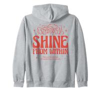 Shine From Within Boho Floral Self Love Kindness Mantra Soul Zip Hoodie