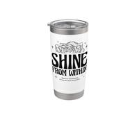 Shine from Within Floral Retro Aesthetic Boho Positivity Stainless Steel Insulated Tumbler