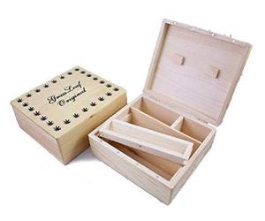 Shine Grass Leaf Wooden Rolling Box Roll Box Smoking Stash Medium