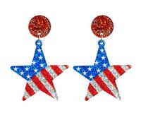 Shine Holiday Celebration Party Patriotic Diamond Powder Earrings Let You Be The Night's Most Dazzling! Cake Ornament Christmas (A, 6X3)