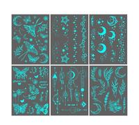 Shine In The Dark Body Sticker Artistic Waterproof Fluorescent | Body Art Neck Clavicle Glow Star Sticker for Music Party Supplies, Club Decoration, Festivals, Themed Events, Holidays