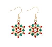 Shine In Winter: European And Style Exquisite Snowflake Ear Hooks And Earrings Light Up Your Fashion Style Ear Crawler Earrings (Green, 4.5X4.5CM)