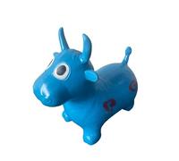 SHINE INFLATABLE COW BOUNCY KIDS ANIMAL HOPPER RIDE ON PLAY SOFT TOY WITH OR WITHOUT MUSIC & BABY BODY BALANCE COLOR (BLUE)
