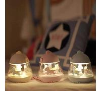 SHINE Kids Play Carousel Music Night Light Touch Turing Around Light for Home 2W with DC 5V USB Cable Yellow Color