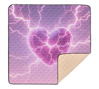 Shine Light Heart Purple Cute Foldable Foldable Baby Play mat for Indoor Outdoor Washable foldablummy Time Mat for Baby Toddler Infant, 50'' x 50''gimnasio de actividades para