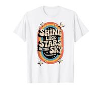 Shine Like Stars Philippians 2:15 Christian Bible 70s Retro T-Shirt