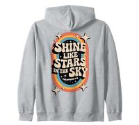 Shine Like Stars Philippians 2:15 Christian Bible 70s Retro Zip Hoodie