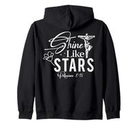 Shine Like STARS Philippians 2:15 Inspirational Design Zip Hoodie