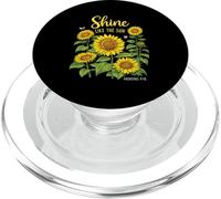 Shine Like The Sun Proverbs 4:18 Christian Sunflower Jesus PopSockets PopGrip for MagSafe