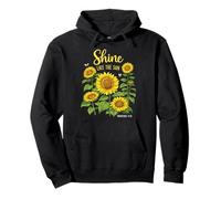 Shine Like The Sun Proverbs 4:18 Christian Sunflower Jesus Pullover Hoodie