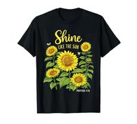 Shine Like The Sun Proverbs 4:18 Christian Sunflower Jesus T-Shirt
