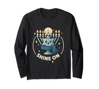 Shine On Hanukkah Menorah Star Design Long Sleeve T-Shirt