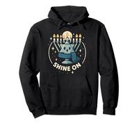 Shine On Hanukkah Menorah Star of David Design Pullover Hoodie