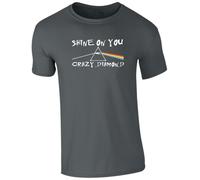 Shine On You Crazy Diamond Lyric Design T-Shirt, Rear Neck Logo, 100% Cotton, Unisex Classic Fit-Charcoal (Size-XL)