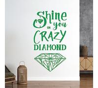 Shine on You Crazy Diamond - Lyrics Wall Quote, Wall Art Sticker [Medium] [Cactus]