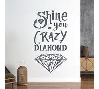 Shine on You Crazy Diamond - Lyrics Wall Quote, Wall Art Sticker [Medium] [Dark Grey]