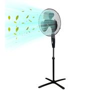 shine planet 16" Oscillating Desk Fan: 1.1-1.25M Height Adjustment, 3-Speed Button Control & Tilt Head for Wide Cooling Coverage - Easy Assembly with Energy-Saving Aluminum Motor (BLACK)