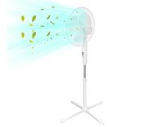 shine planet 16" Oscillating Desk Fan: 1.1-1.25M Height Adjustment, 3-Speed Button Control & Tilt Head for Wide Cooling Coverage - Easy Assembly with Energy-Saving Aluminum Motor (WHITE)