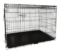 shine planet 42 Inch Dog Crate, 2 Doors Folding Mental Wire Dog Cage Training Kennel with Removable Tray and Handle