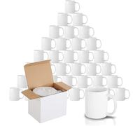 shine planet 48 x Sublimation Mugs Blank 11oz White Sublimation Coffee Mugs Large Handle Sublimation Cups with Gift Boxes