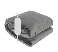 shine planet Electric Blanket fleece material 9 Heat Levels & Up-to-9-Hours Auto-Off Timer & LED Display, for Home Office Use, Machine Washable 2025 (Grey+white, 180 * 130cm)