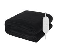 shine planet Electric Blanket fleece material 9 Heat Levels & Up-to-9-Hours Auto-Off Timer & LED Display, for Home Office Use, Machine Washable 2025 (Black, 180 * 130cm)