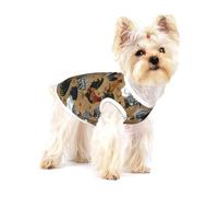 Shine Rooster Print Adorable Cotton Small Dog Clothes Pet Shirt, Soft Breathable Sleeveless Tank Top For Puppy, Cats And Chihuahua