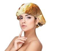 Shine Rooster Print Adult's Satin Sleeping Cap, Maintain Hairstyle, and Ensure Comfortable Sleep, 13 inches Black, Black, One size