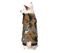 Shine Rooster Print Dog Hoodie For Small Dogs, Warm, Soft, And Breathable Sweatshirt, Easy To Wear Jumper, Pet Winter Weather Coat Pullover