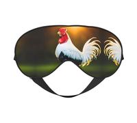 Shine Rooster Print Sleep Eye Mask with Adjustable Strap Soft for Airplane Travel Relax Yoga Nap Meditation