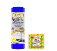 Shine Sinks Lemon Sherbet (250 ml), a Superb Cream Cleaner for use on Ceramics, Sinks and Basins with1 Pack Elbow Grease Power Cloth