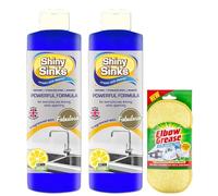 Shine Sinks Lemon Sherbet (2X 250 ml), a Superb Cream Cleaner for use on Ceramics, Sinks and Basins with Scrubbing Pad