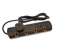 SHINE SS54B Extension Lead, Black, 4WAY 5 Meter