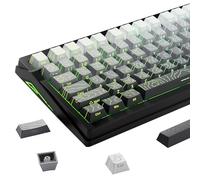 Shine Through PBT Keycaps Set-Polar Day Black Double Shot Side Printed Backlist Keycaps 135 Keys 60% 75% 80% 100% Cherry Profile, Gradient Topographic Custom Keycaps for MX Gateron Gaming Keyboards