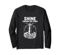 Shine Through The Storm Lighthouse Nautical Enthusiast Long Sleeve T-Shirt
