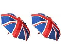 SHINE Union Jack Photogenic Tourist or General Commute Small Windproof Compact Umbrellas for Ladies and Men Unisex (Pack of 2)