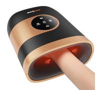 Shine Well Cordless Hand Massager with Heat and Compression, Hand Massager for Arthritis and Carpal Tunnel, for Hand Joints Stiff and Hand Soreness Relief (Black Gold)