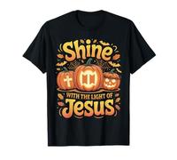 Shine with The Light of Jesus Christian Halloween Fall Cute T-Shirt