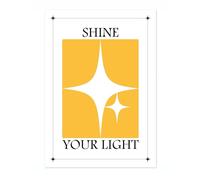 Shine Your Light Aura Poster, Inspirational Quotes Print, Affirmations Quote Colourful Home Decor, Motivational Bedroom Wall Art, Archival Matte, A4 (Print Only) - 29.7x21cm