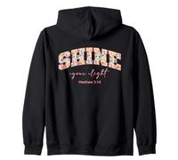 Shine Your Light Christians Religion Bible Scripture Message Zip Hoodie