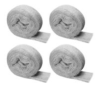Shineboc 4 Roll 00 Coarse Steel Wire Wool, 16 Meter Pack Mice Coarse Wire Wool Rats Wall Hole Fill Fabric for Removing Paint, Varnish, Rust Can Stop Rats, Insect, Pest