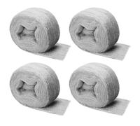 Shineboc 4 Roll 0000 Coarse Steel Wire Wool, 16 Meter Pack Mice Coarse Wire Wool Rats Wall Hole Fill Fabric for Removing Paint, Varnish, Rust Can Stop Rats, Insect, Pest