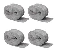Shineboc 4 Roll 1# Coarse Steel Wire Wool, 16 Meter Pack Mice Coarse Wire Wool Rats Wall Hole Fill Fabric for Removing Paint, Varnish, Rust Can Stop Rats, Insect, Pest