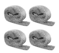 Shineboc 4 Roll 2# Coarse Steel Wire Wool, 16 Meter Pack Mice Coarse Wire Wool Rats Wall Hole Fill Fabric for Removing Paint, Varnish, Rust Can Stop Rats, Insect, Pest