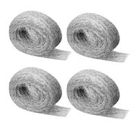 Shineboc 4 Roll 3# Coarse Steel Wire Wool, 16 Meter Pack Mice Coarse Wire Wool Rats Wall Hole Fill Fabric for Removing Paint, Varnish, Rust Can Stop Rats, Insect, Pest