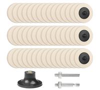 Shineboc 48 Pieces Wool Felt Polishing Discs Set 2 Inch Quick Change Disc with 1/4 Inch Holder Surface Conditioning Disc for Die Grinder Surface Prep Strip Grind Polish Burr