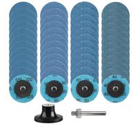 Shineboc Quick Change Sanding Discs 50mm, 48pcs Sanding Discs Set with 1/4" Holders Grit 40/60/80/120 Die Grinder Surface Conditioning