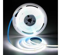 ShineBurky 10M COB LED Strip Light, Cool White 6000K Cuttable Tape Lights, 24V CRI93+ High Bright Flexible Self Adhesive Lights for Kitchen Cabinet Living Room Wall Shop Window DIY Lighting (No Plug)