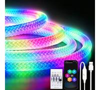 ShineBurky 3M RGBIC Neon Rope Light 5V USB LED Strip Lights 360° Glow