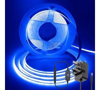 ShineBurky Blue COB LED Strip Lights, 5M Super Bright Cuttable Tape Lights with Plug, 12V Flexible CRI93+ Dimmable Light Kit for Boys Monitor Gaming Room TV Backlight Bedroom Bar Wall Ceiling Decor